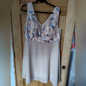 Tan sequin dress